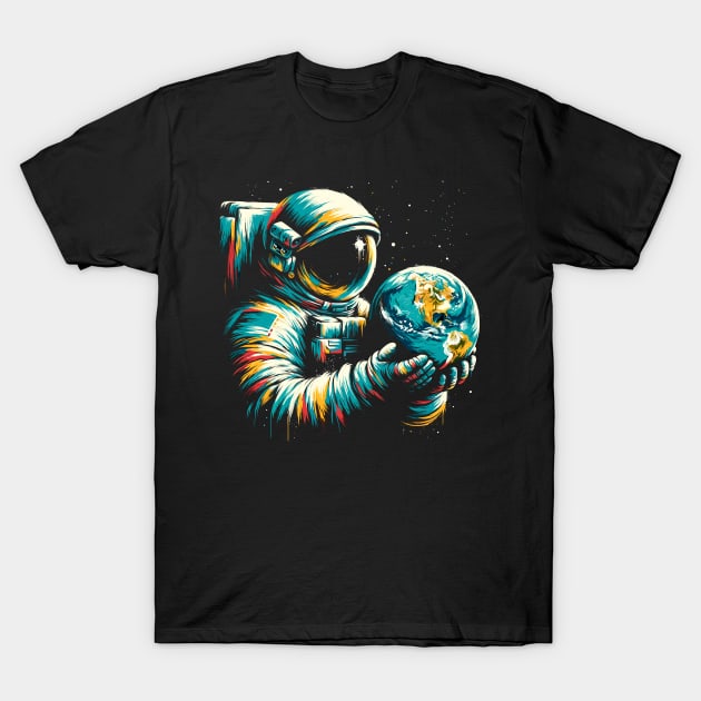 Astronaut Outer Space Science Planet Earth Novelty Space T-Shirt by KsuAnn